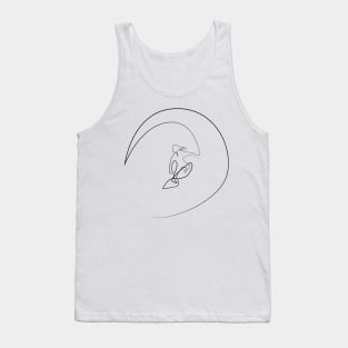 One line surfer in the tube Tank Top